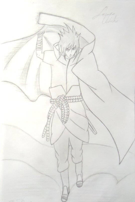 Anime Character in Cloak — Gray, Dramatic, Manga
