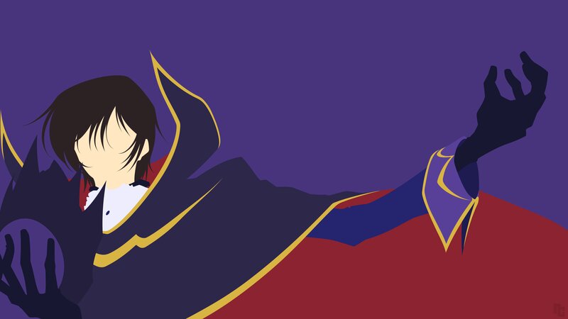 Anime Character in Cloak — Purple, Dramatic, Minimalist