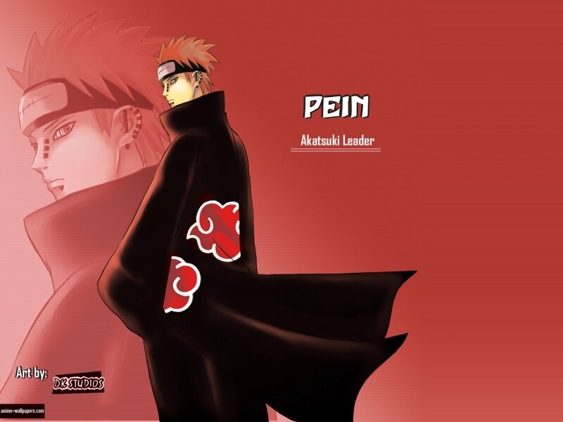 Anime Character in Cloak — Red, Dramatic, Digital Art, Cloud Symbol