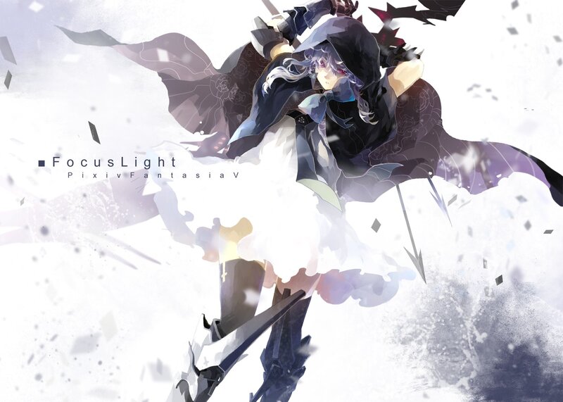 Anime Character in Cloak — White, Dramatic, Winter