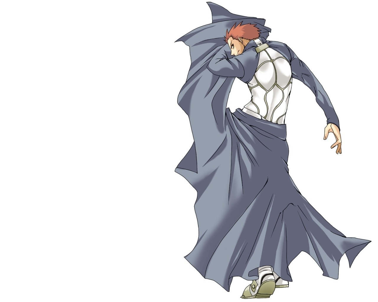 anime character in cloak
