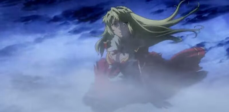 Anime Character in Clouds — Blue