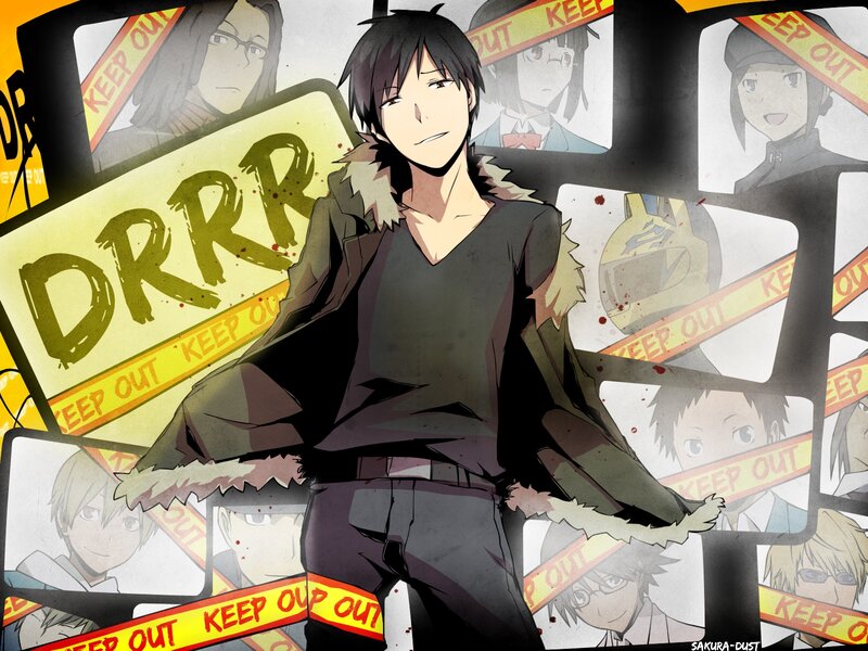 Anime Character in Coat — Black, Dramatic, Manga, Yellow Tape