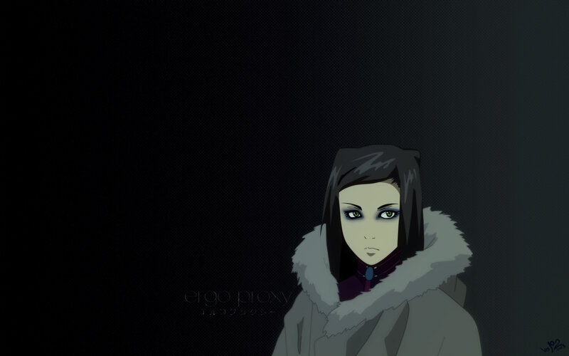 Anime Character in Coat — Black, Dramatic, Night, Fur Collar