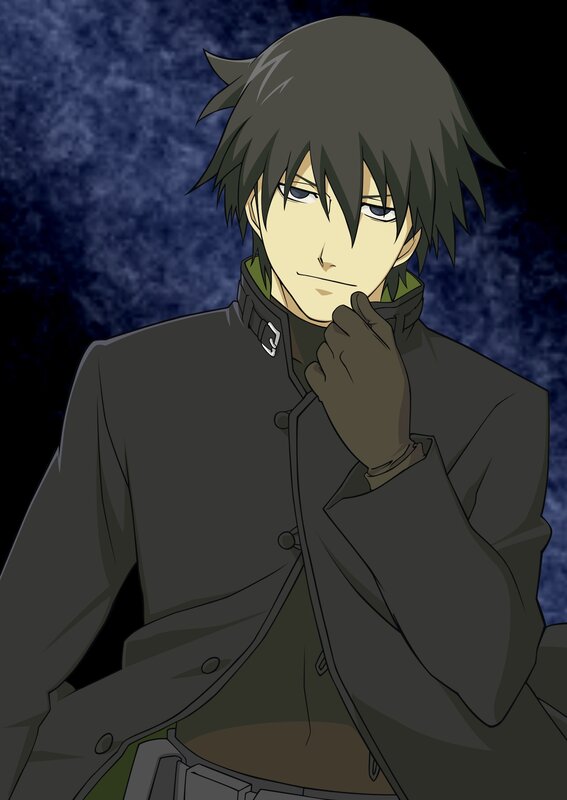 Anime Character in Coat — Black, Serious, Night