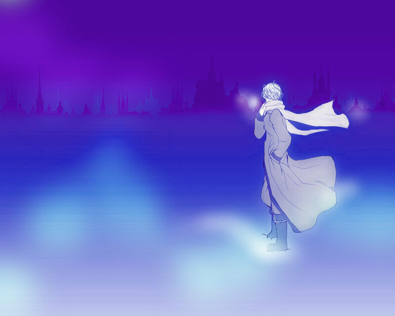 Anime Character in Coat — Purple, Dramatic