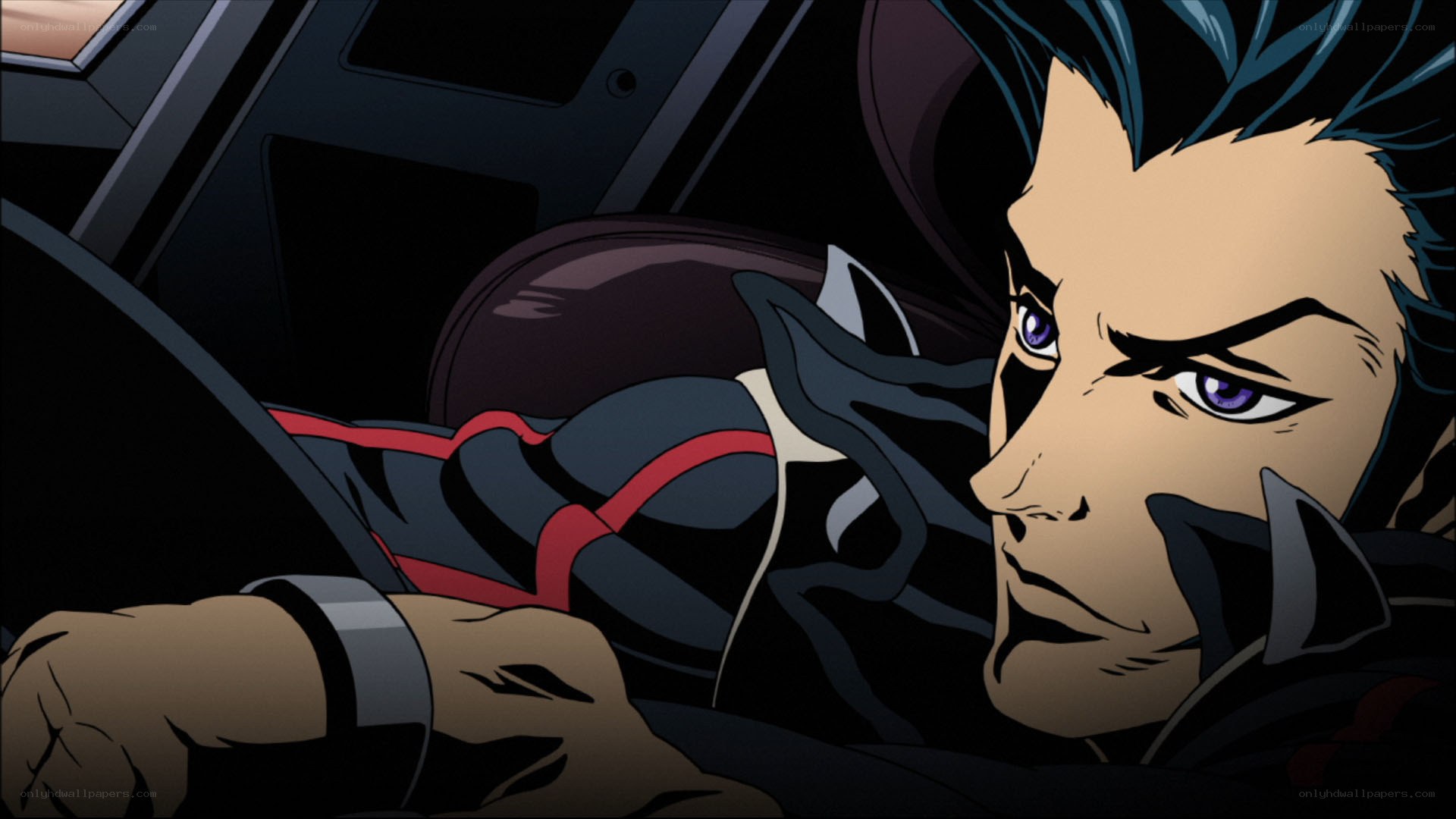 anime character in cockpit