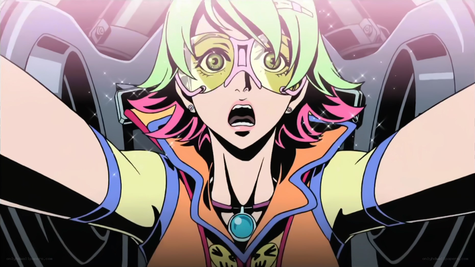 anime character in cockpit