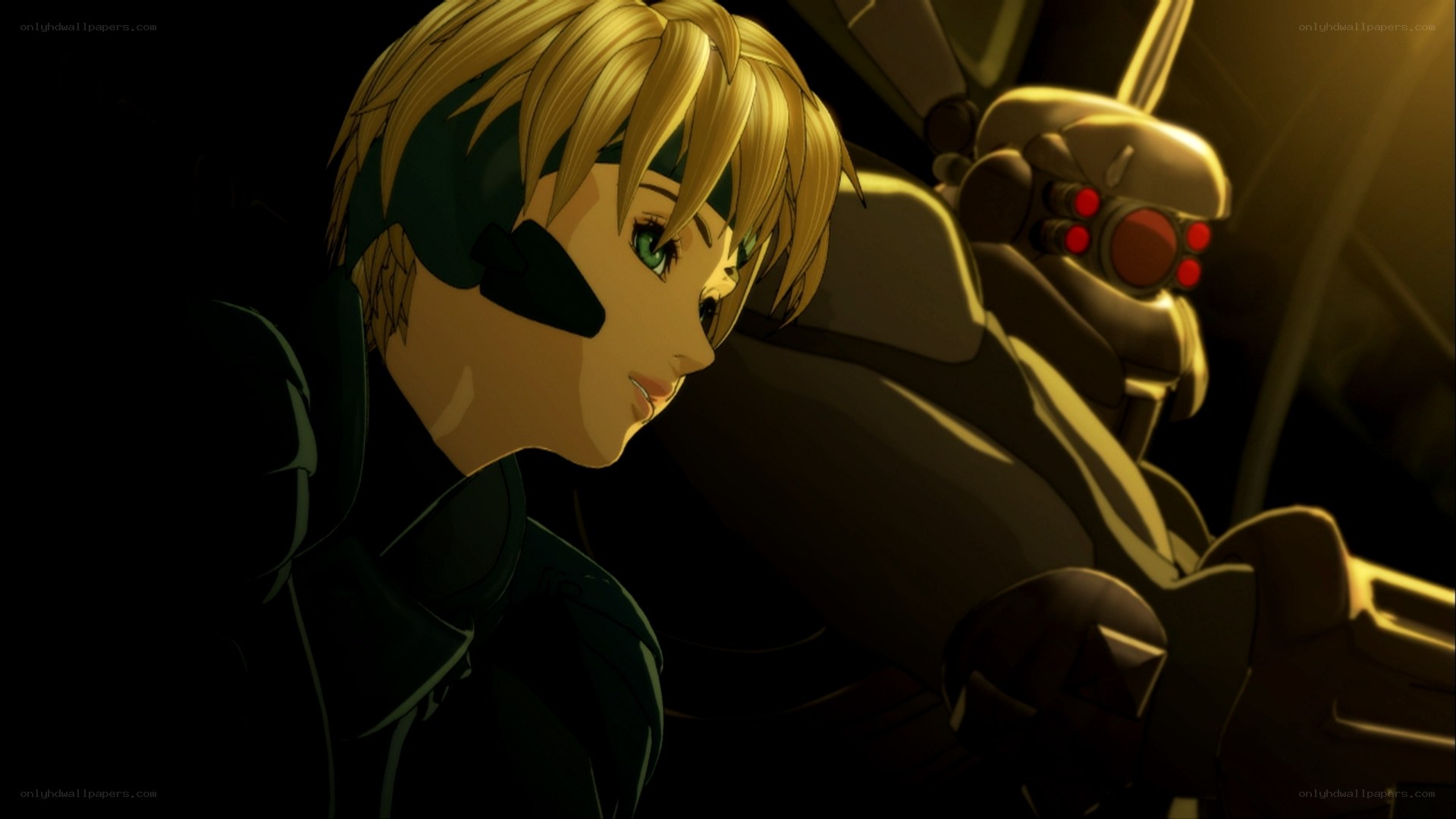 anime character in cockpit