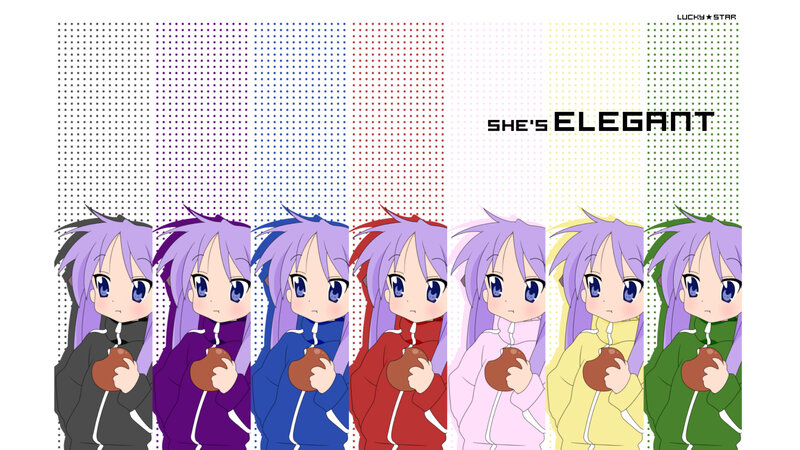 anime character in colorful panels