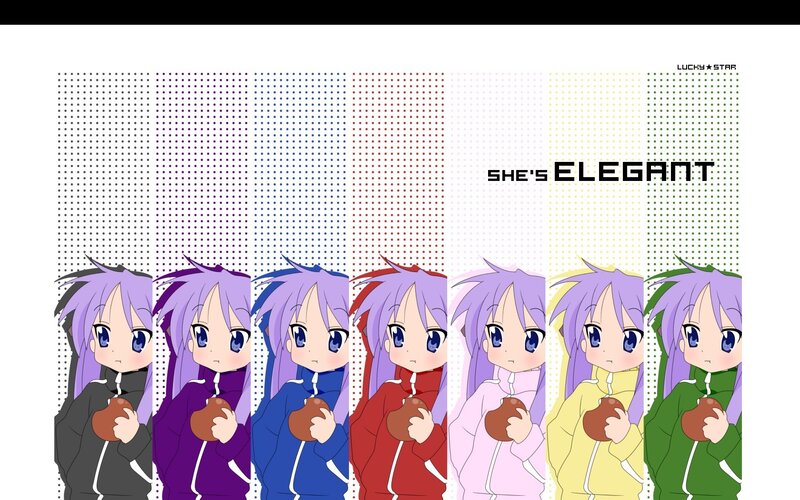 anime character in colorful panels