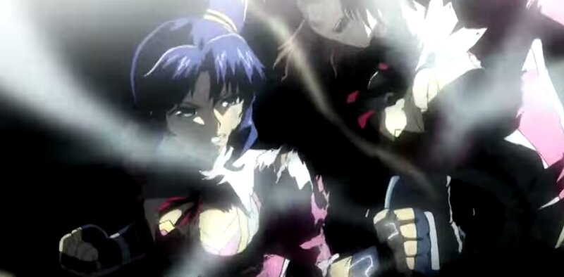 Anime Character in Combat — Black, Dramatic, Sword