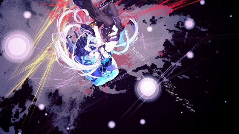 Anime Character in Combat — Blue, Dramatic, Digital Art, Weapon