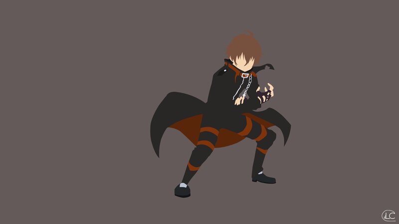 Anime Character in Combat Pose — Brown