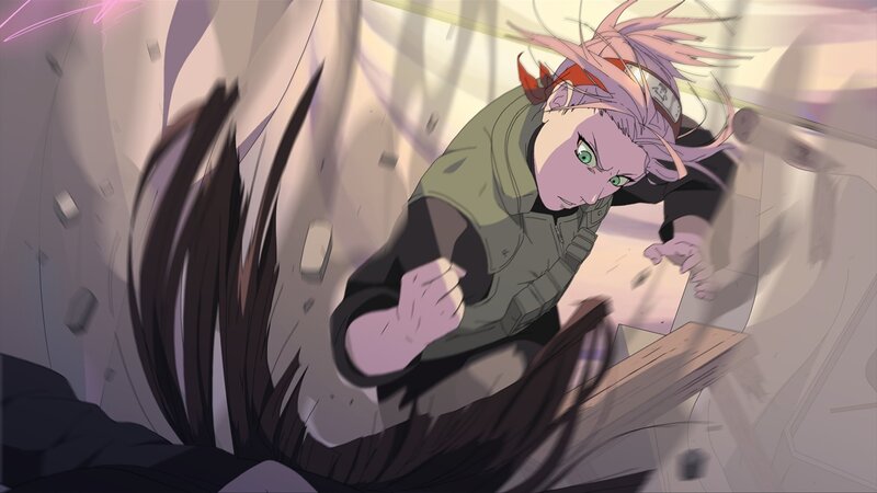 Anime Character in Combat — Purple, Intense