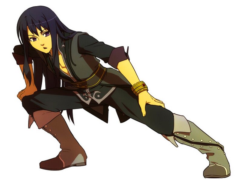 Anime Character in Combat Stance — Black