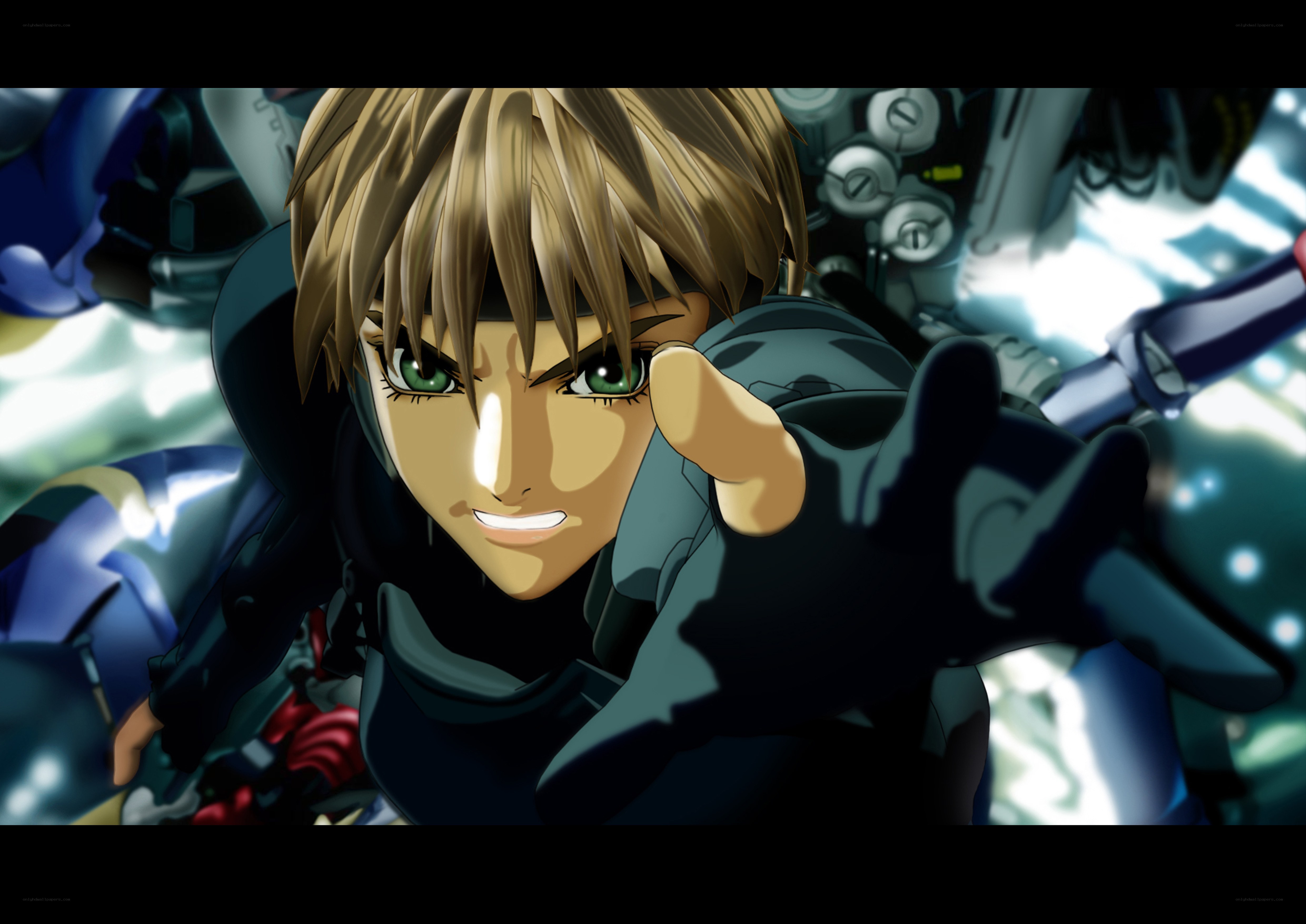 anime character in combat suit