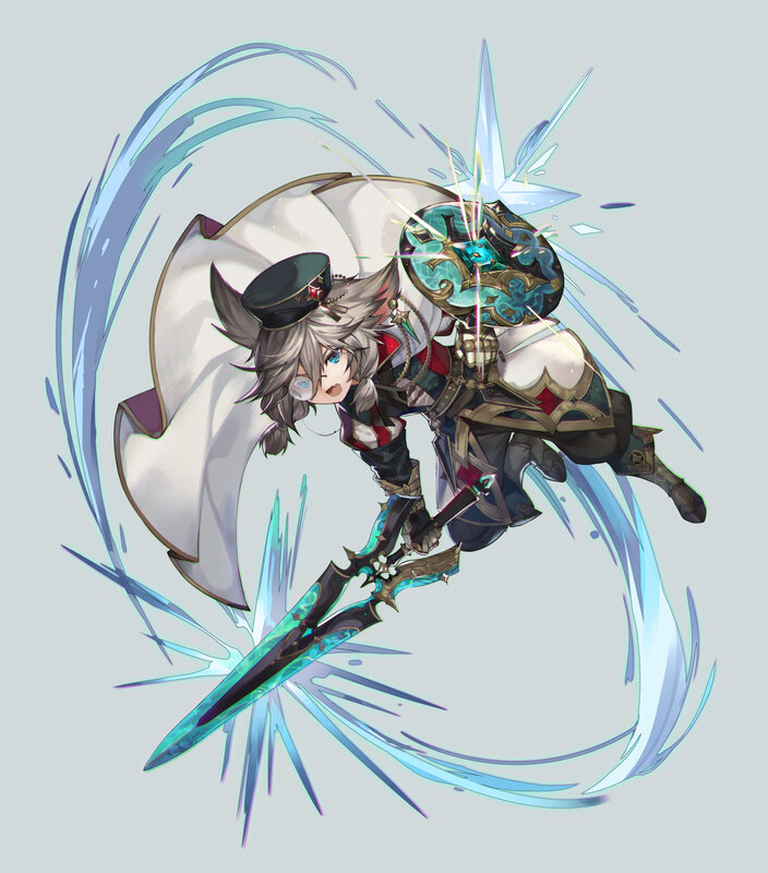 Anime Character in Combat — White, Dynamic