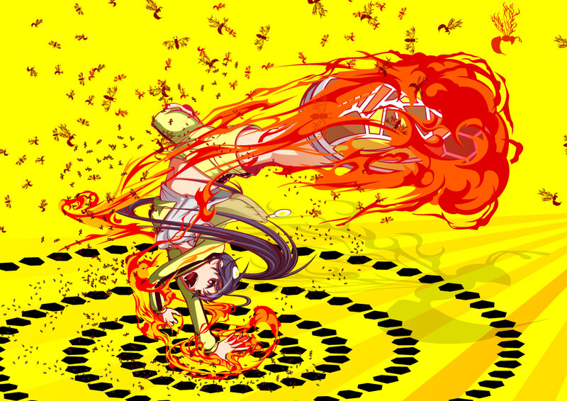Anime Character in Combat — Yellow