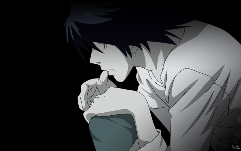 Anime Character in Contemplation — Black