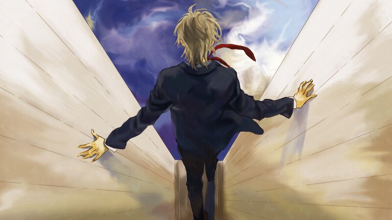 anime character in corridor