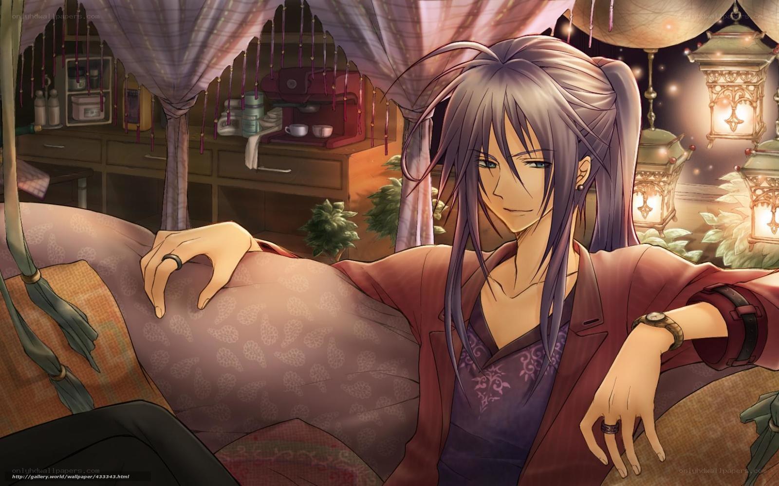 Anime character in cozy room