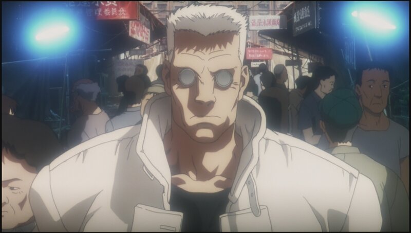 anime character in crowded market