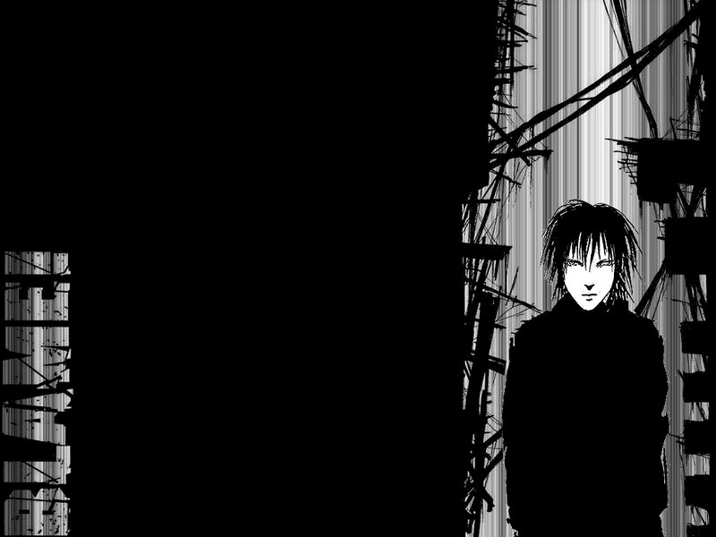 anime character in dark alley