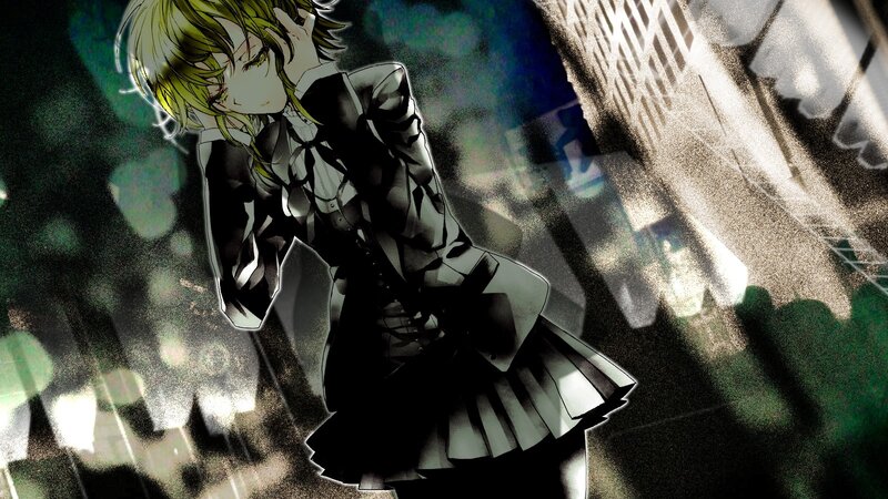 anime character in dark alley