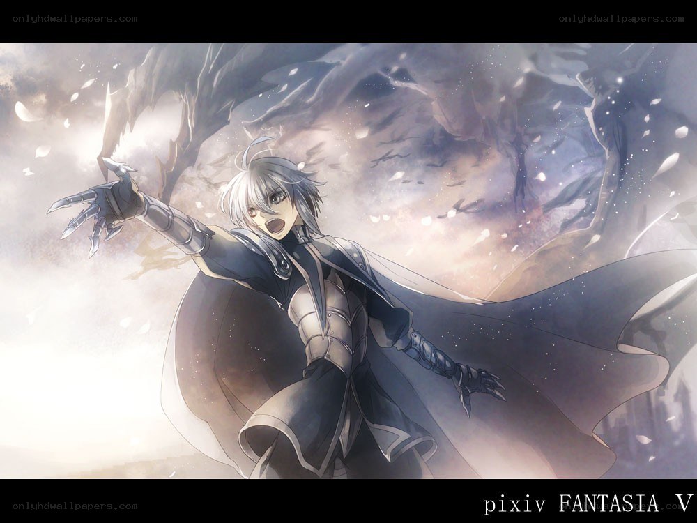 anime character in dark armor