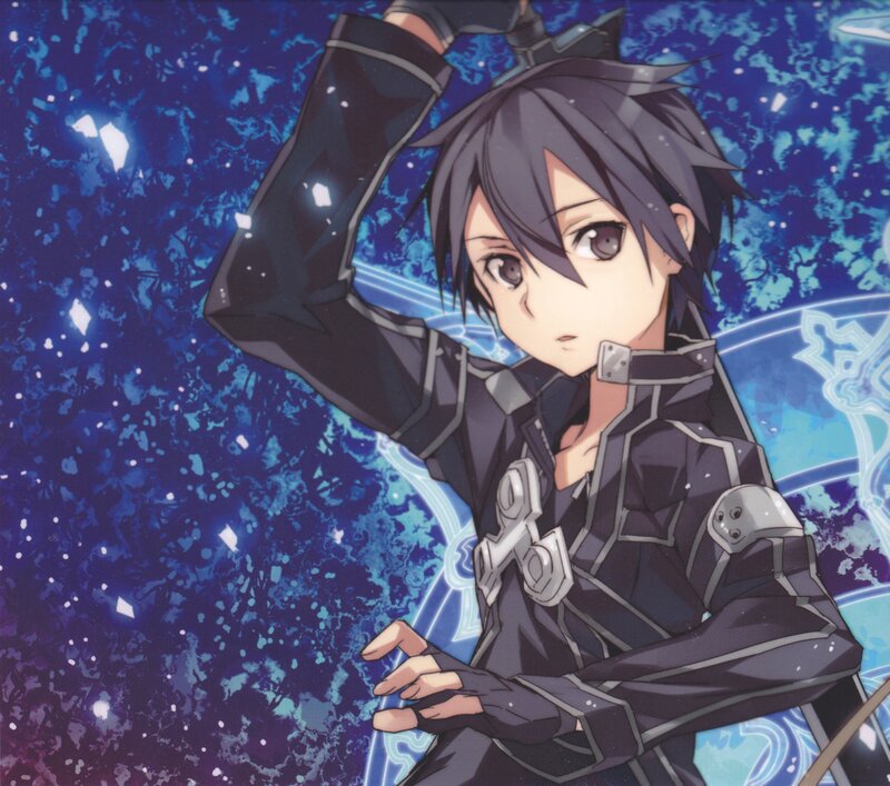anime character in dark armor