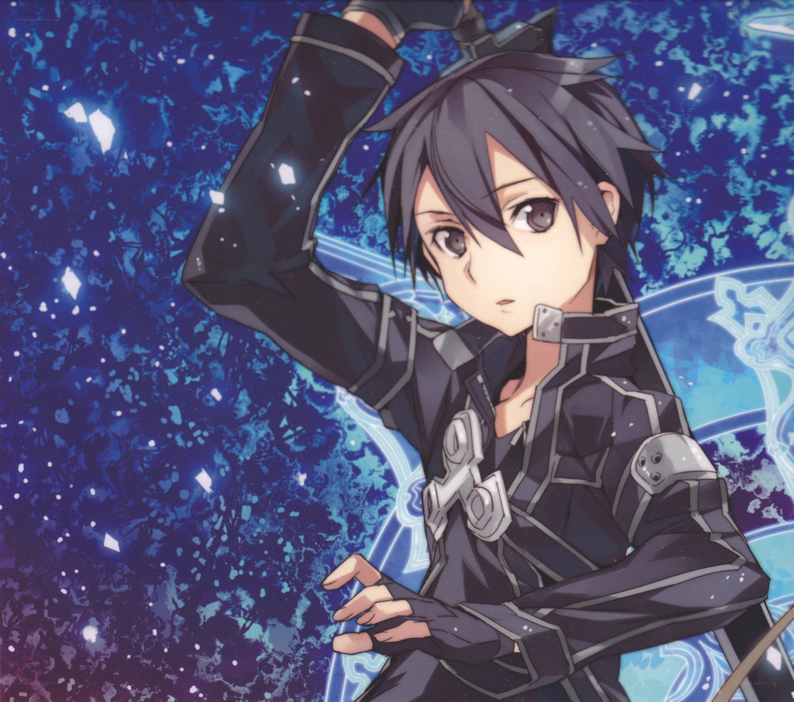anime character in dark armor