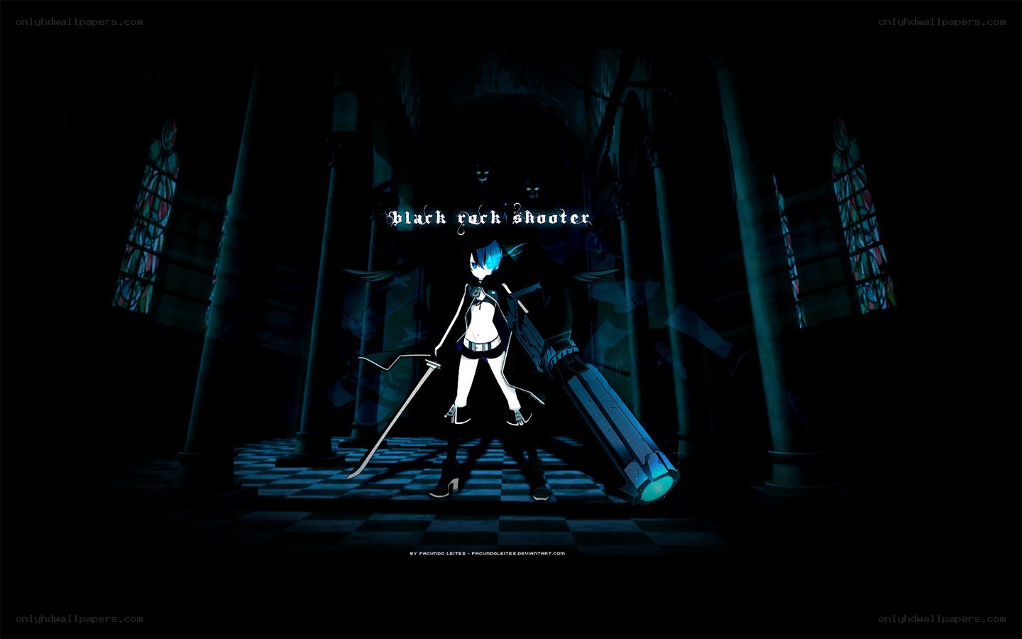anime character in dark cathedral
