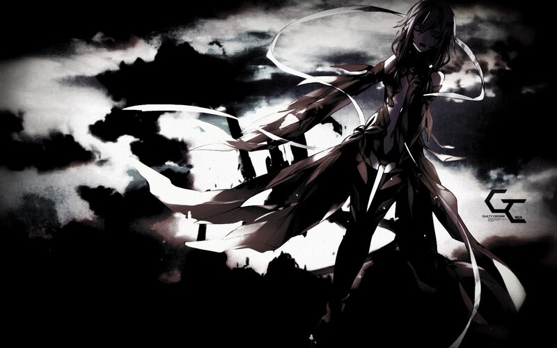Anime Character in Dark Cloak — Black, Dramatic, Night, Digital Art, Dark Clouds