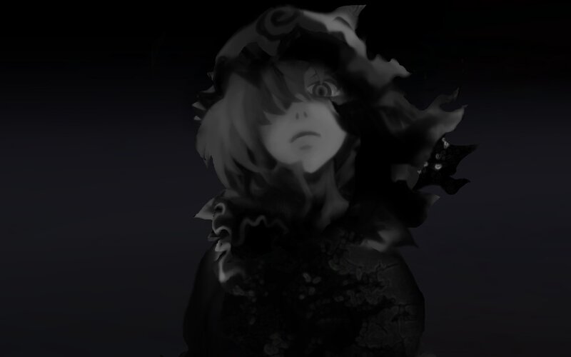 Anime Character in Dark Cloak — Black, Dramatic, Night, Digital Art