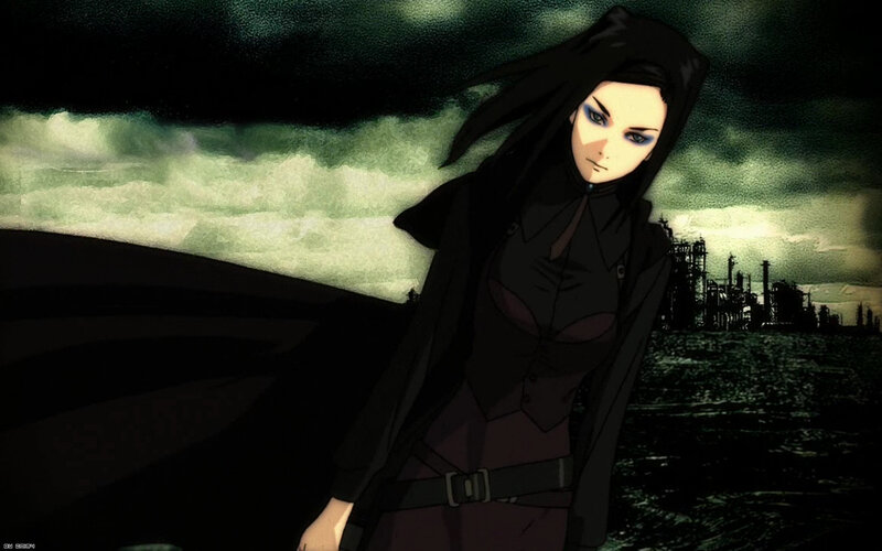 anime character in dark coat