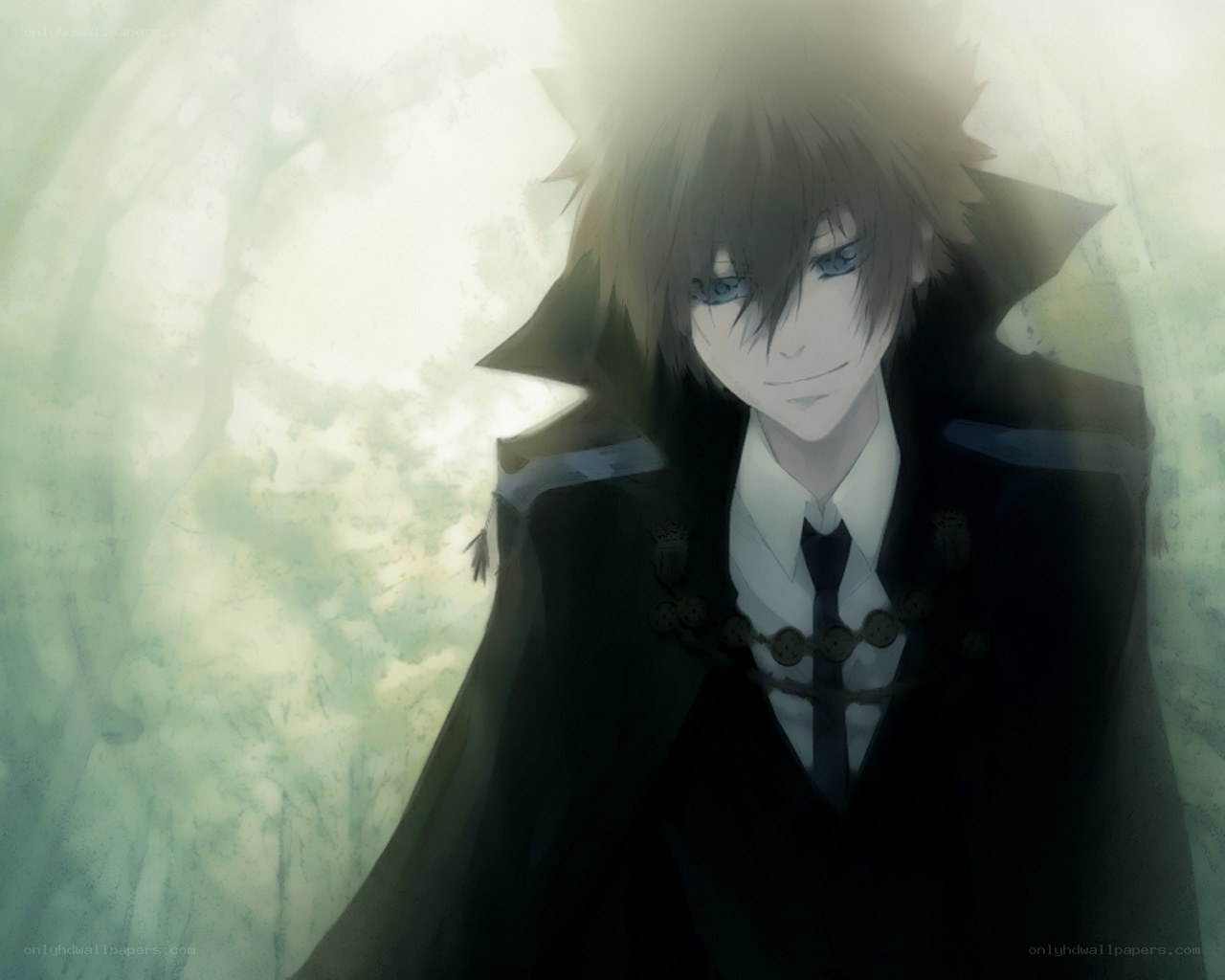 anime character in dark coat