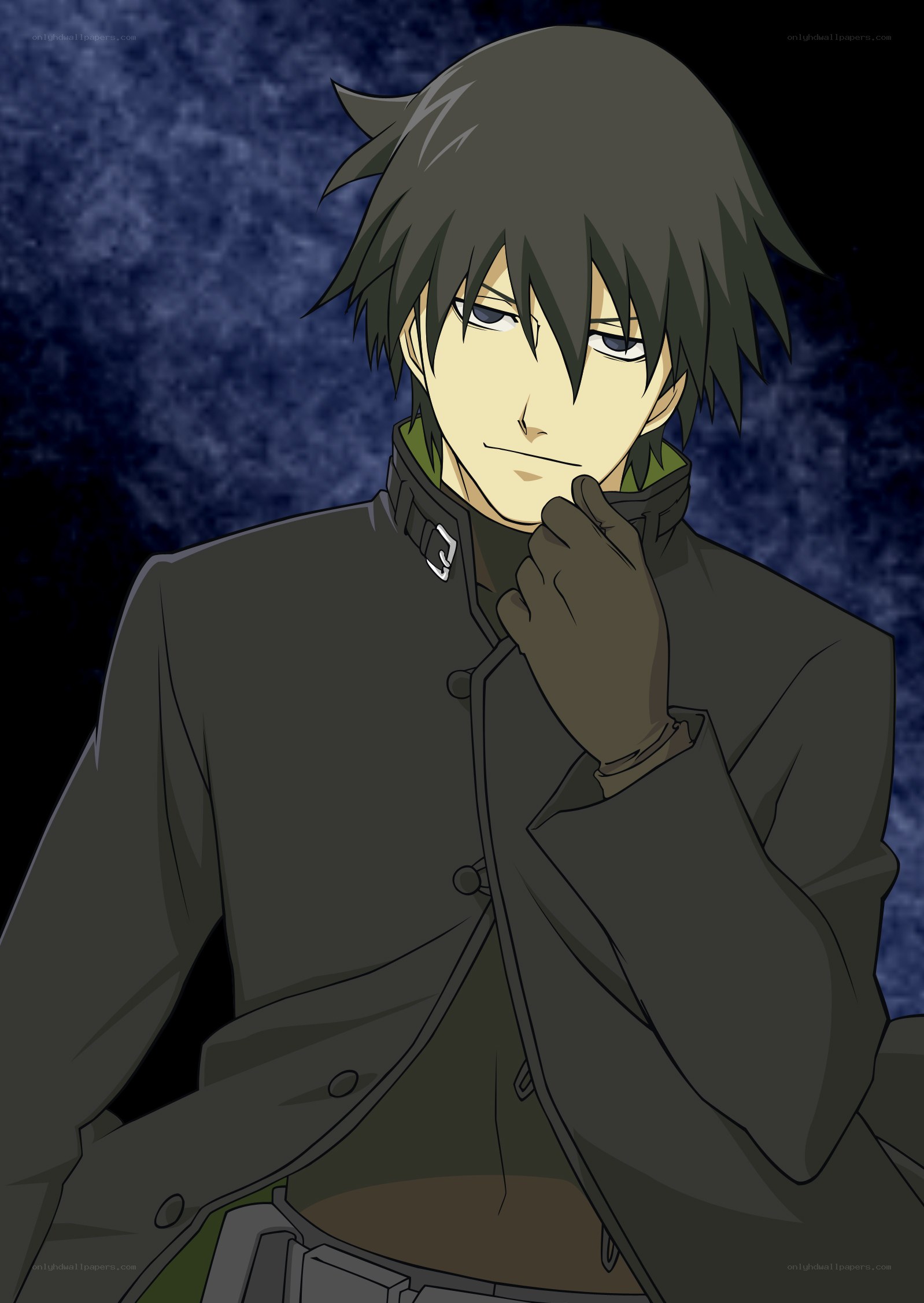 anime character in dark coat