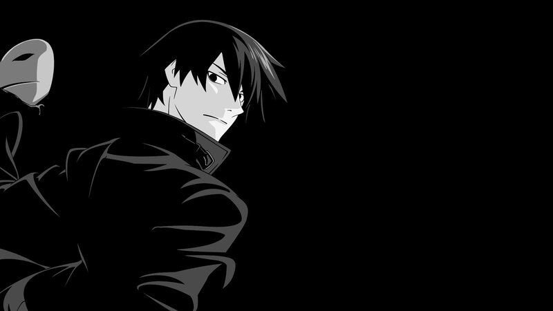Anime Character in Dark Coat — Black, Dramatic, Manga