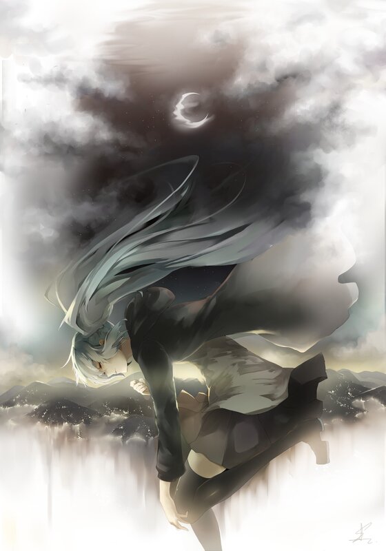Anime Character in Dark Coat — Gray