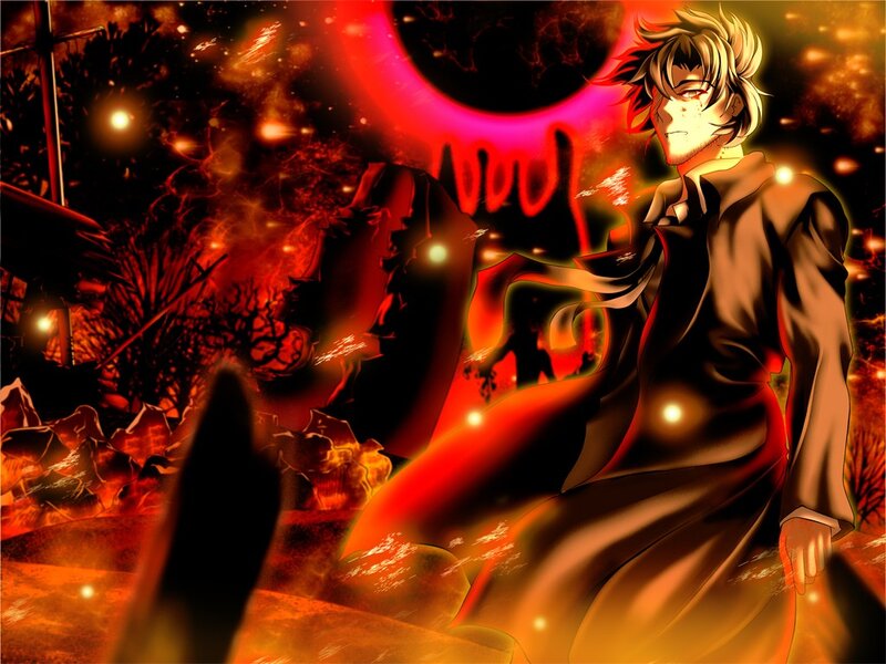 Anime Character in Dark Coat — Red