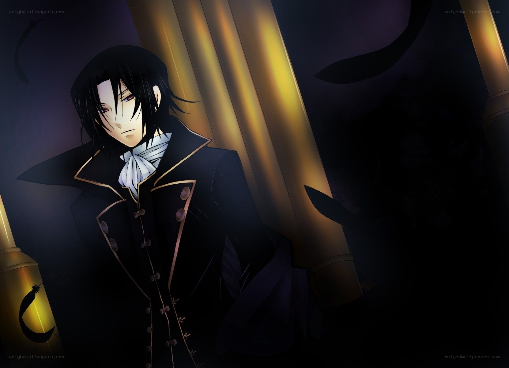 anime character in dark coat