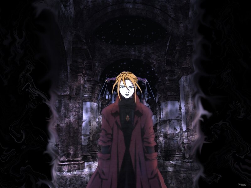Anime character in dark corridor
