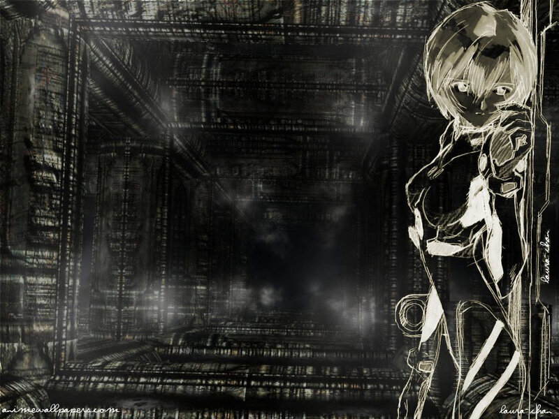 anime character in dark corridor