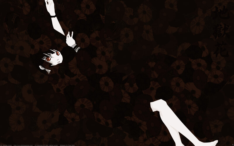 Anime Character in Dark Flowers