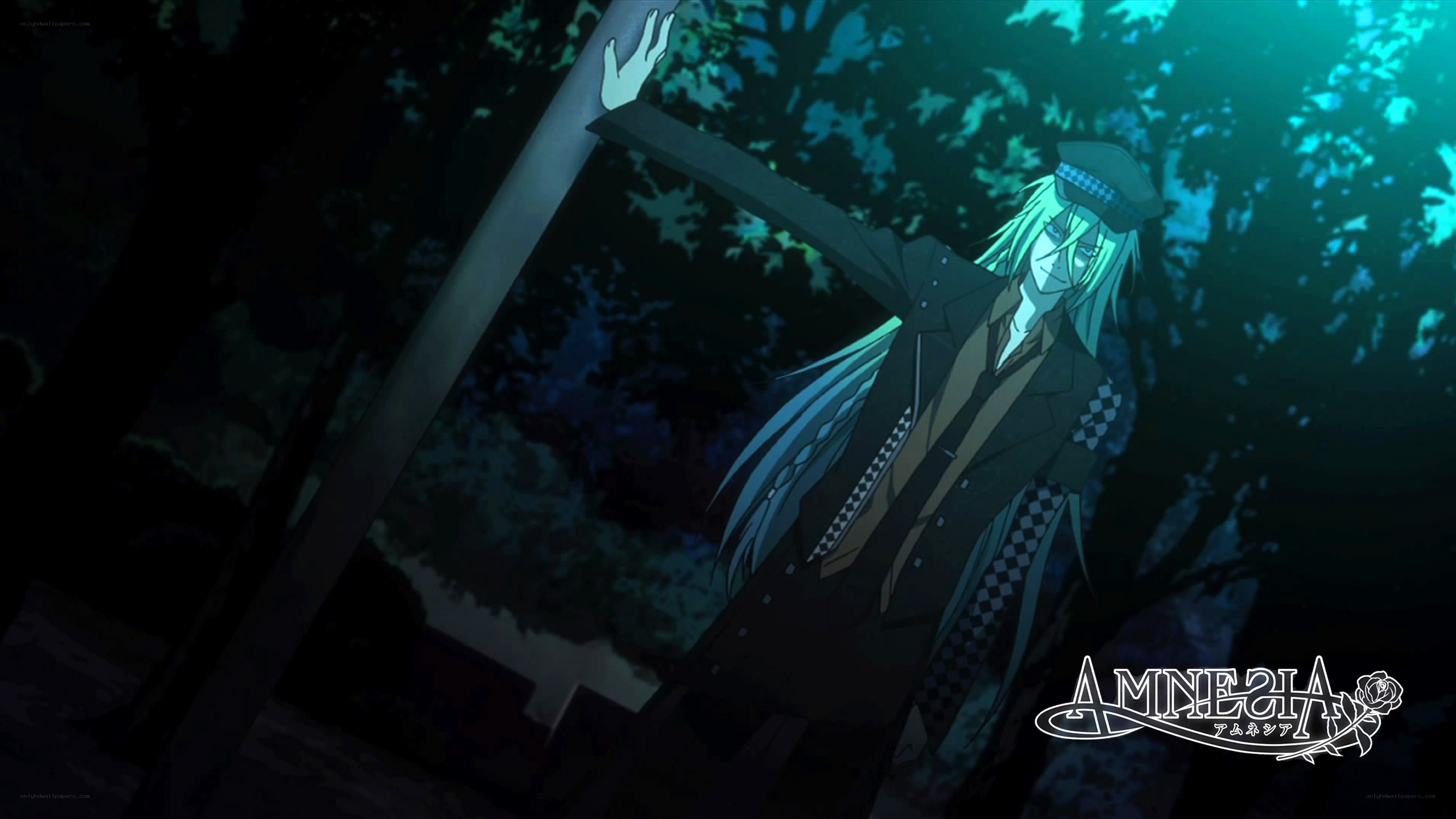 anime character in dark forest