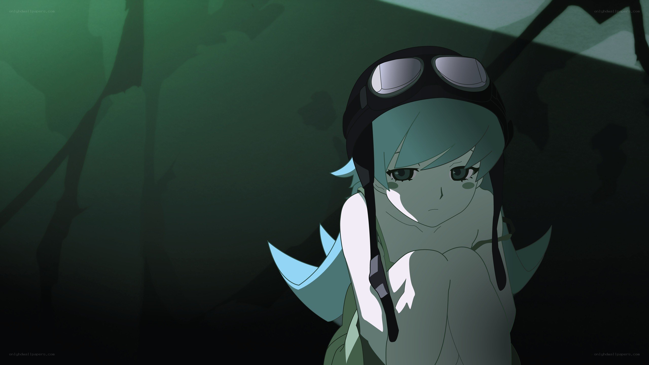 anime character in dark forest
