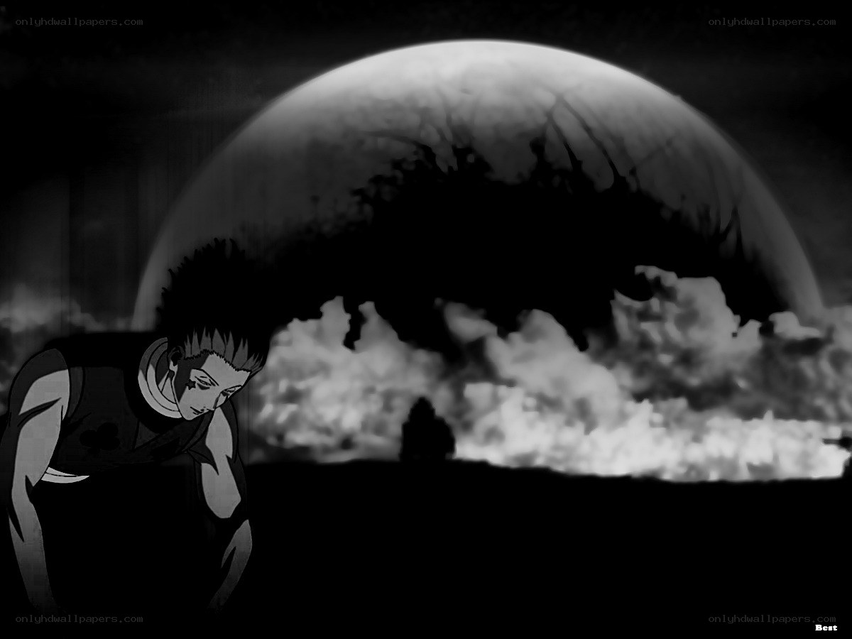 anime character in dark landscape