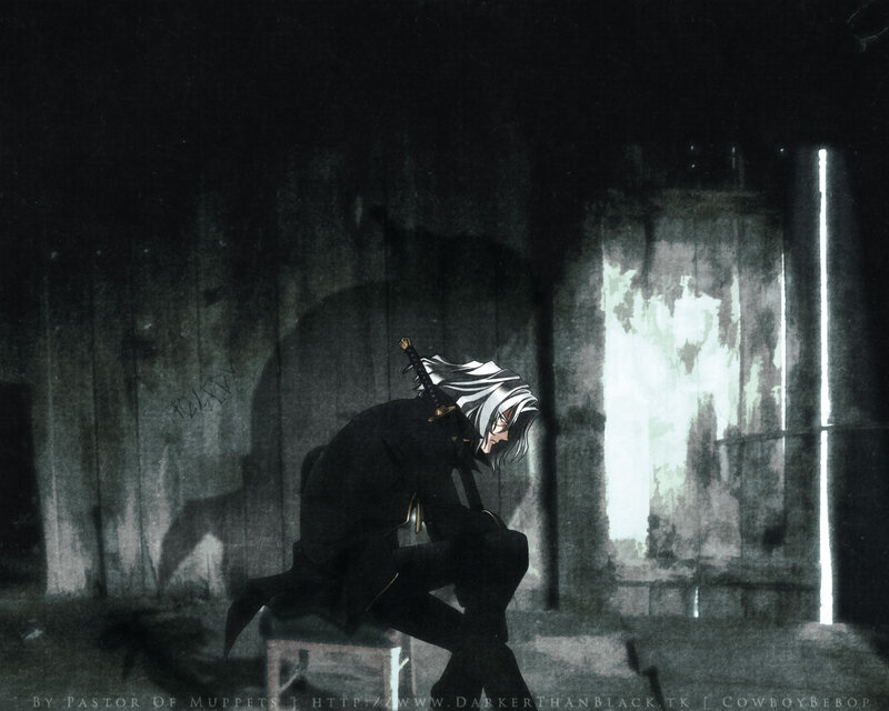 anime character in dark room