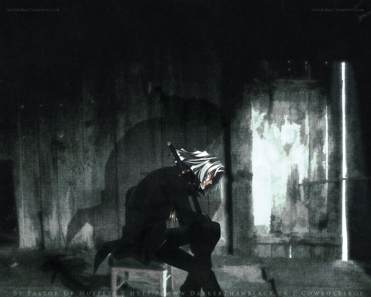 anime character in dark room